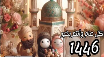 أرسلها للأصدقاء والعائلة .. تصاميم صور تهنئة بالعام الهجري الجديد 1446 بصيغة PNG  بالصورة  والاسم