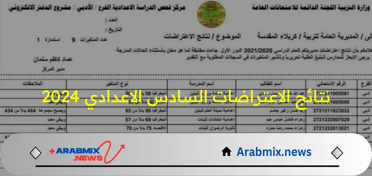 موعد الظهور وخطوات الإستعلام .. نتائج الاعتراضات السادس الاعدادي 2024